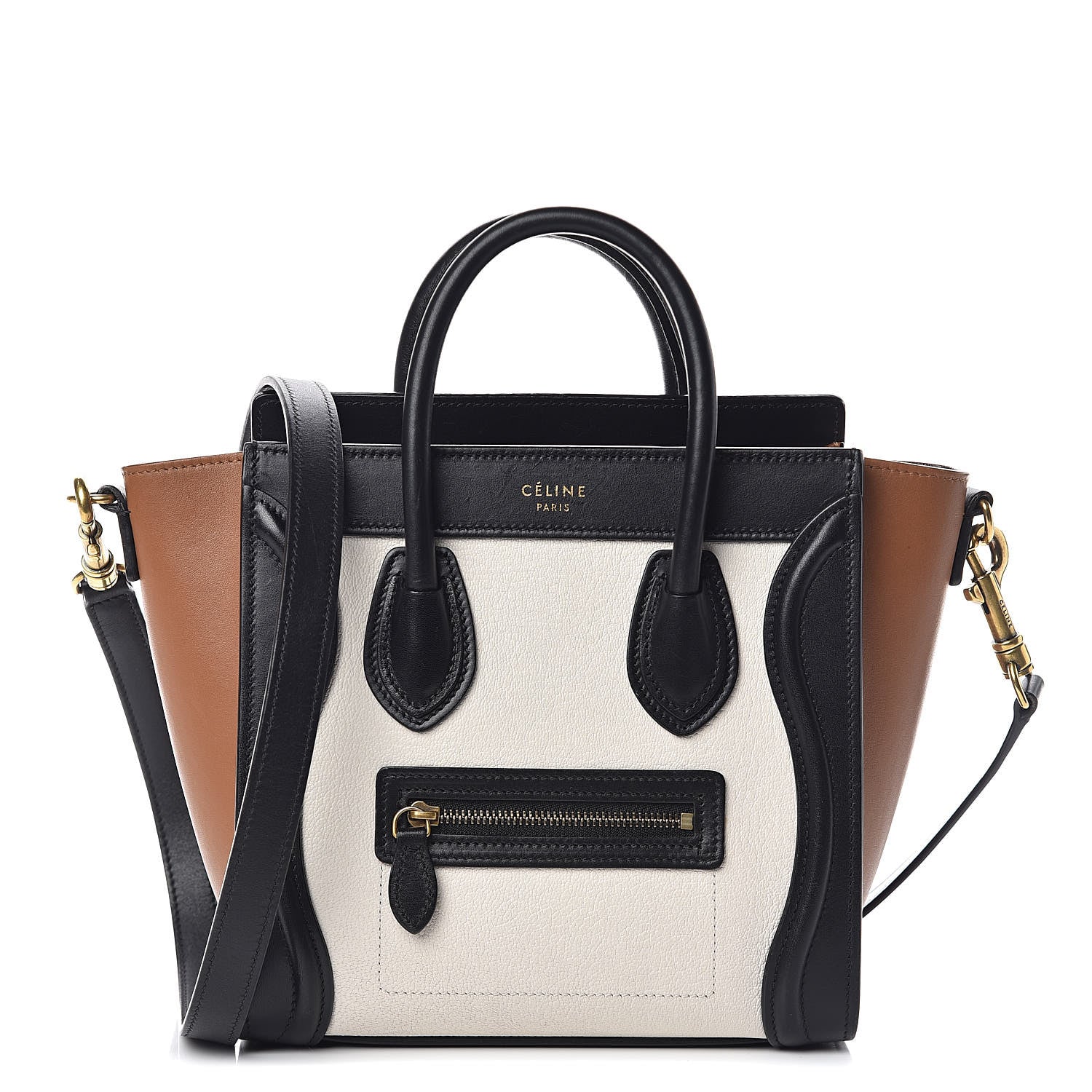 Celine Goatskin Smooth Calfskin Nano Tri-Color Luggage White 1 of 10