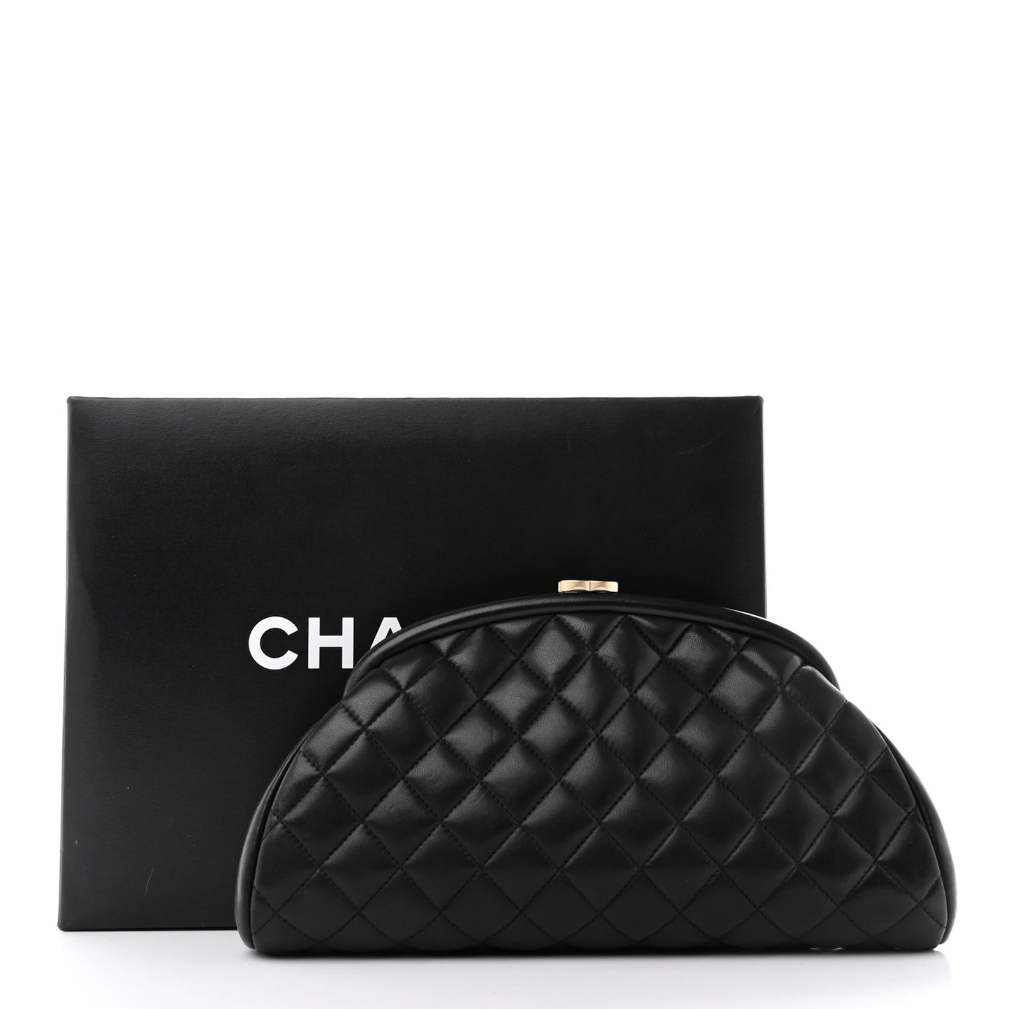 Lambskin Quilted Timeless Clutch Black