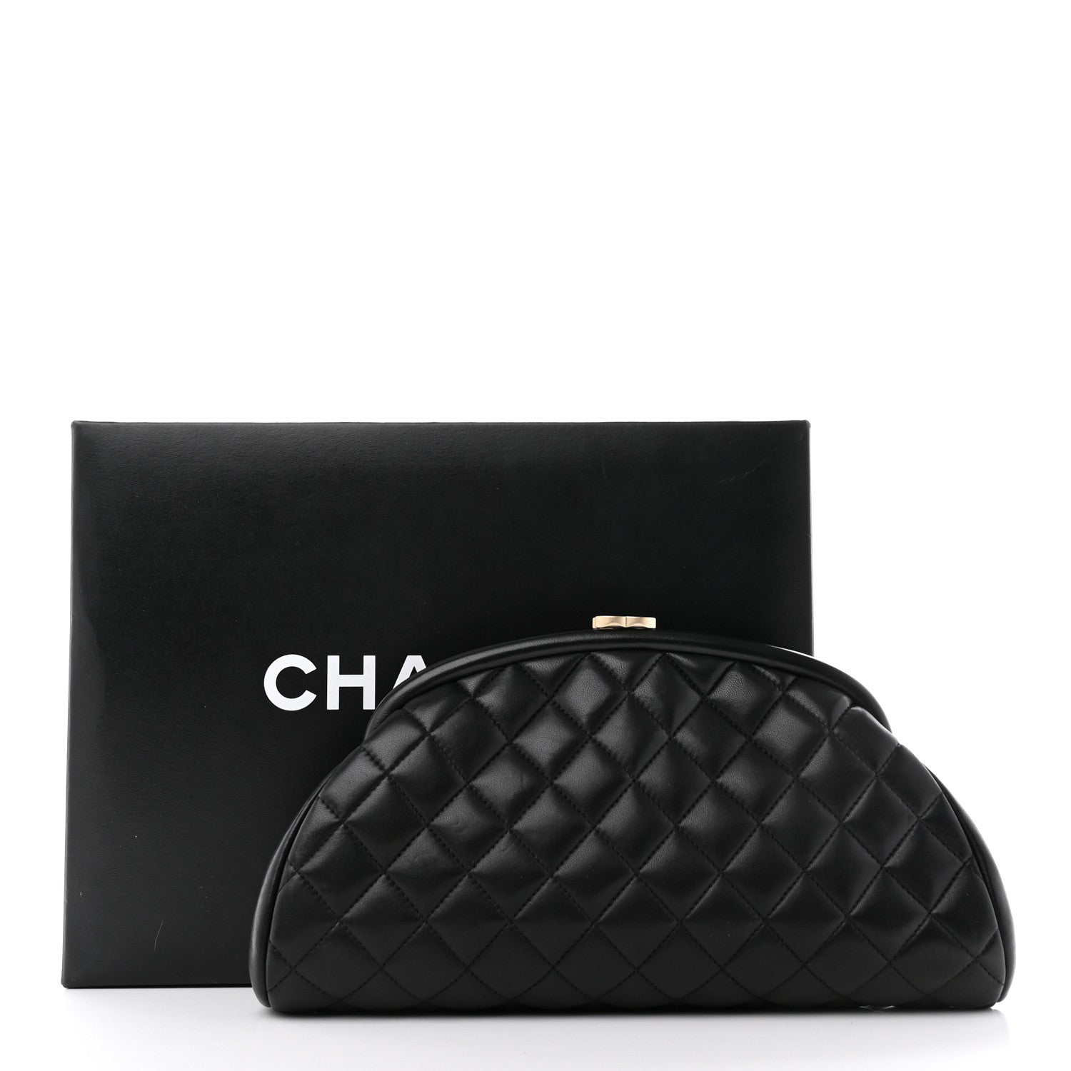 Chanel Lambskin Quilted Timeless Clutch Black 10 of 10