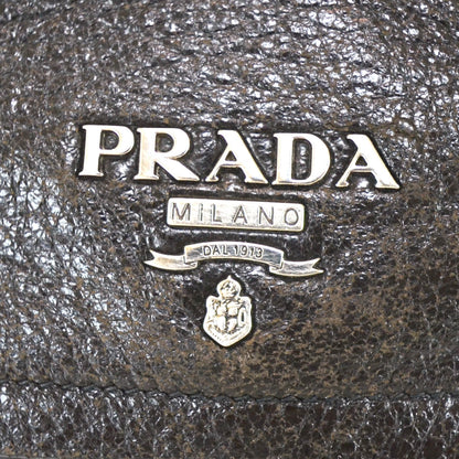 Prada Cervo Lux Chain Flap Hobo Ebano 7 of 10