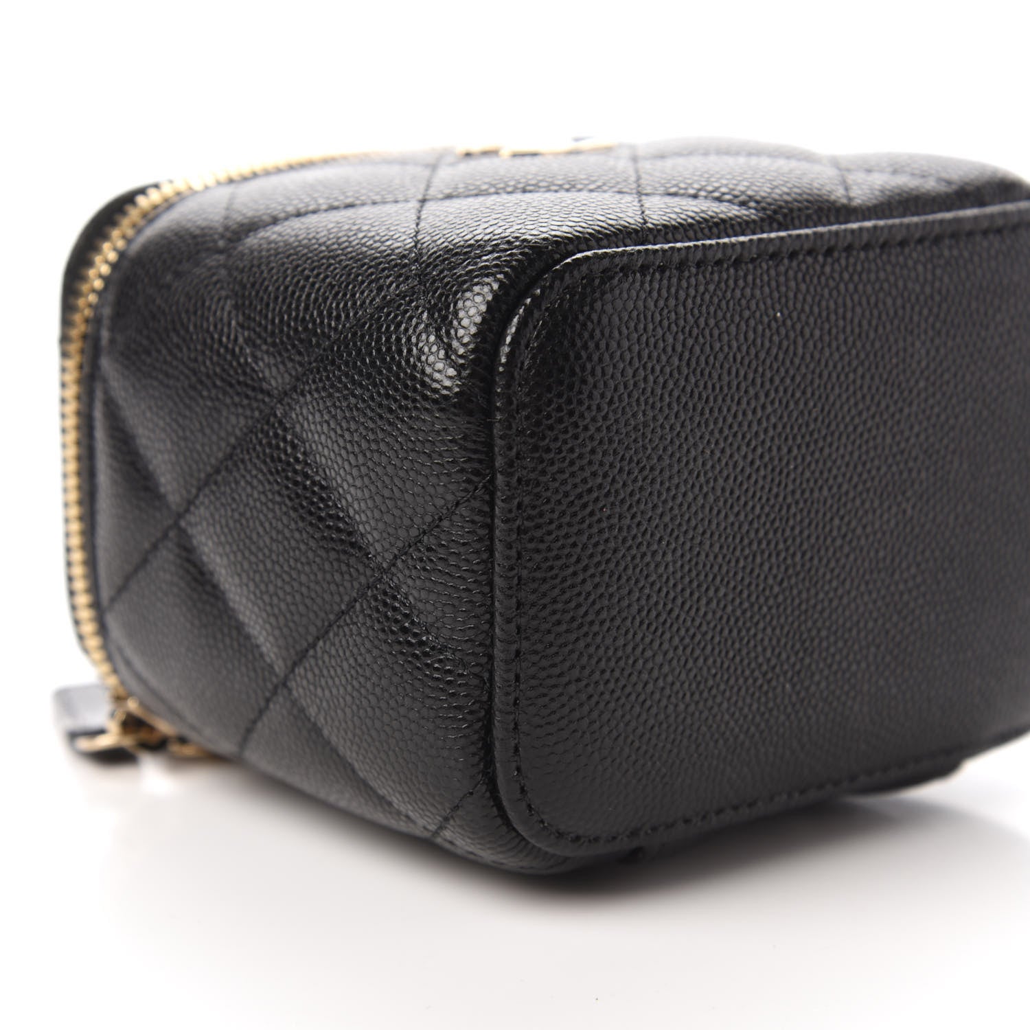 Chanel Caviar Quilted Mini Pearl On Top Vanity Case With Chain Black 6 of 11
