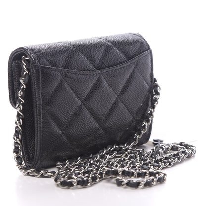Chanel Caviar Quilted Flap Card Holder On Chain Black 3 of 10