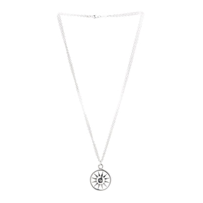Tiffany Sterling Silver Sun Pendant Necklace 3 of 6