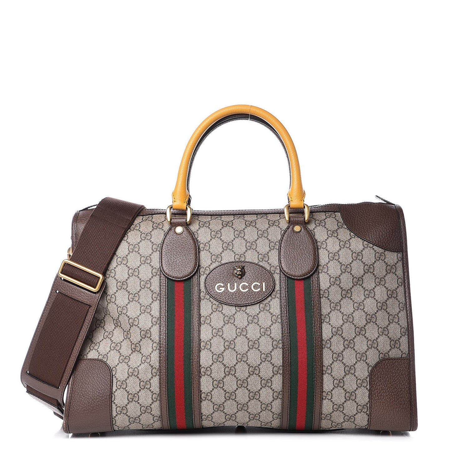 Soft GG Supreme Monogram Web Neo Vintage Duffle Bag Beige New Acero Crop