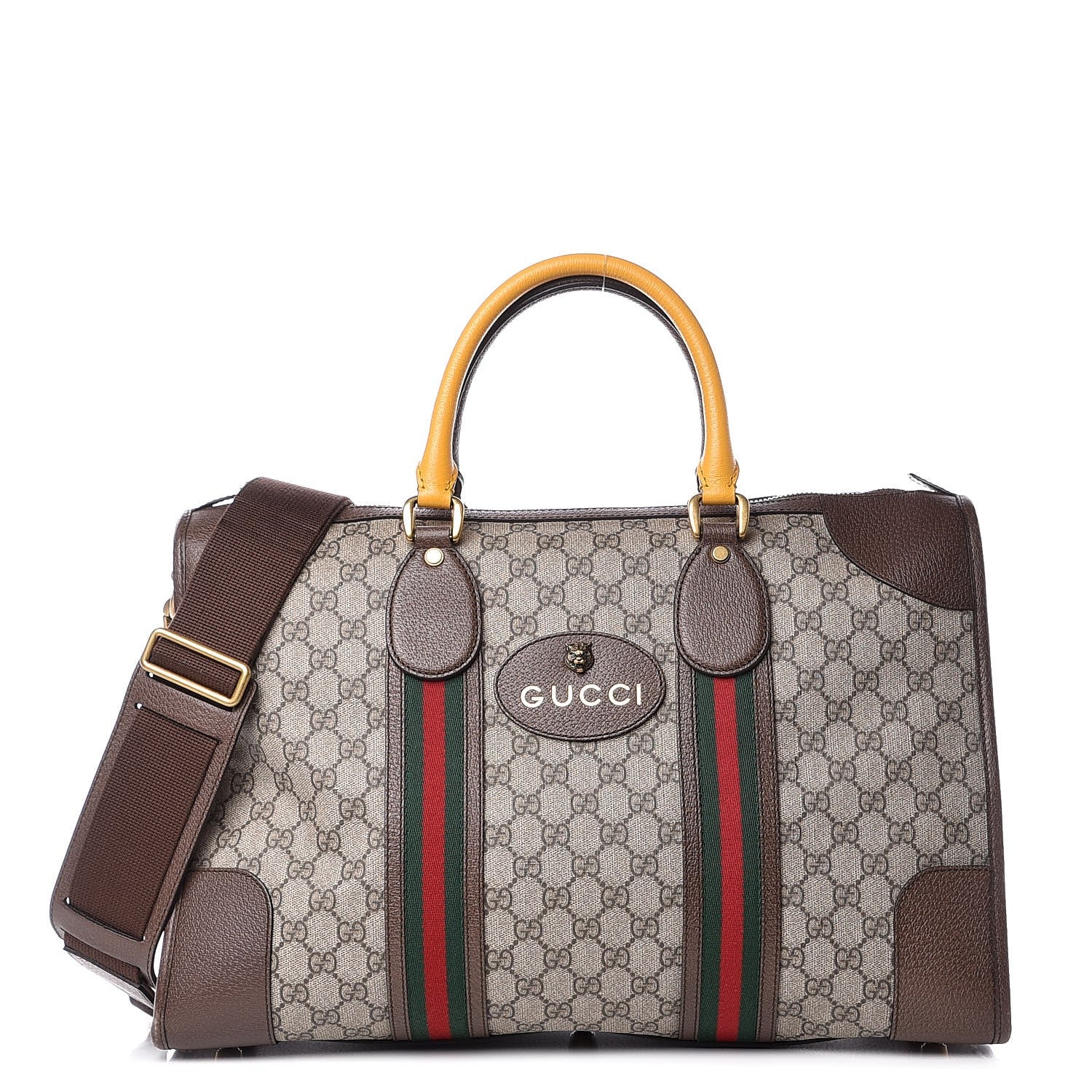 Gucci Soft GG Supreme Monogram Web Neo Vintage Duffle Bag Beige New Acero Crop 1 of 11
