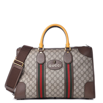 Gucci Soft GG Supreme Monogram Web Neo Vintage Duffle Bag Beige New Acero Crop 1 of 11