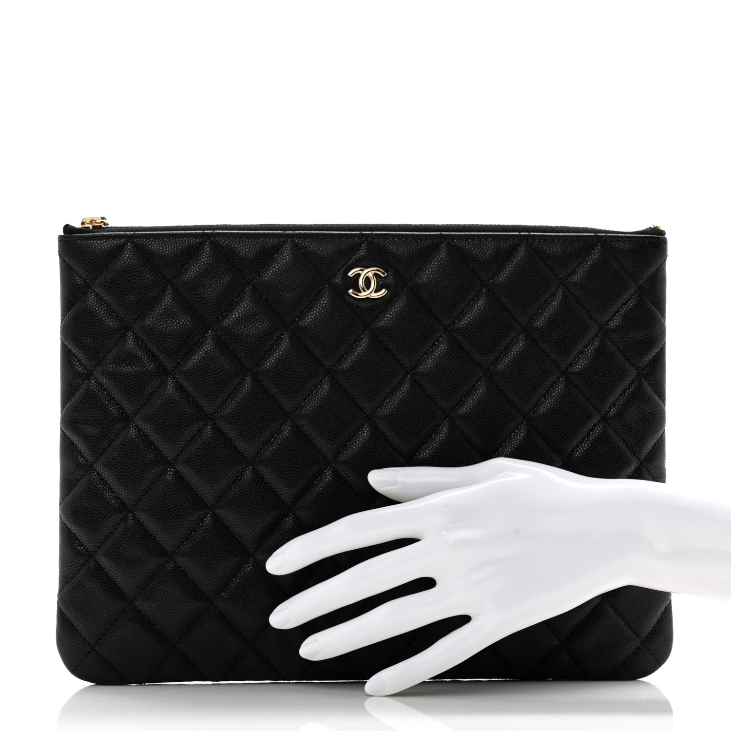 Chanel Caviar Quilted Medium Cosmetic Case Black 2 of 9