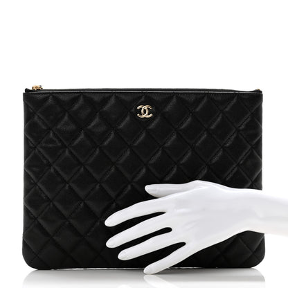 Chanel Caviar Quilted Medium Cosmetic Case Black 2 of 9