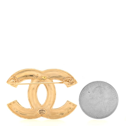 Chanel Metal Enamel CC Brooch Gold Black 2 of 4