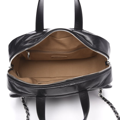 Chanel Aged Calfskin Quilted Small Express Bowling Bag Black 5 of 9