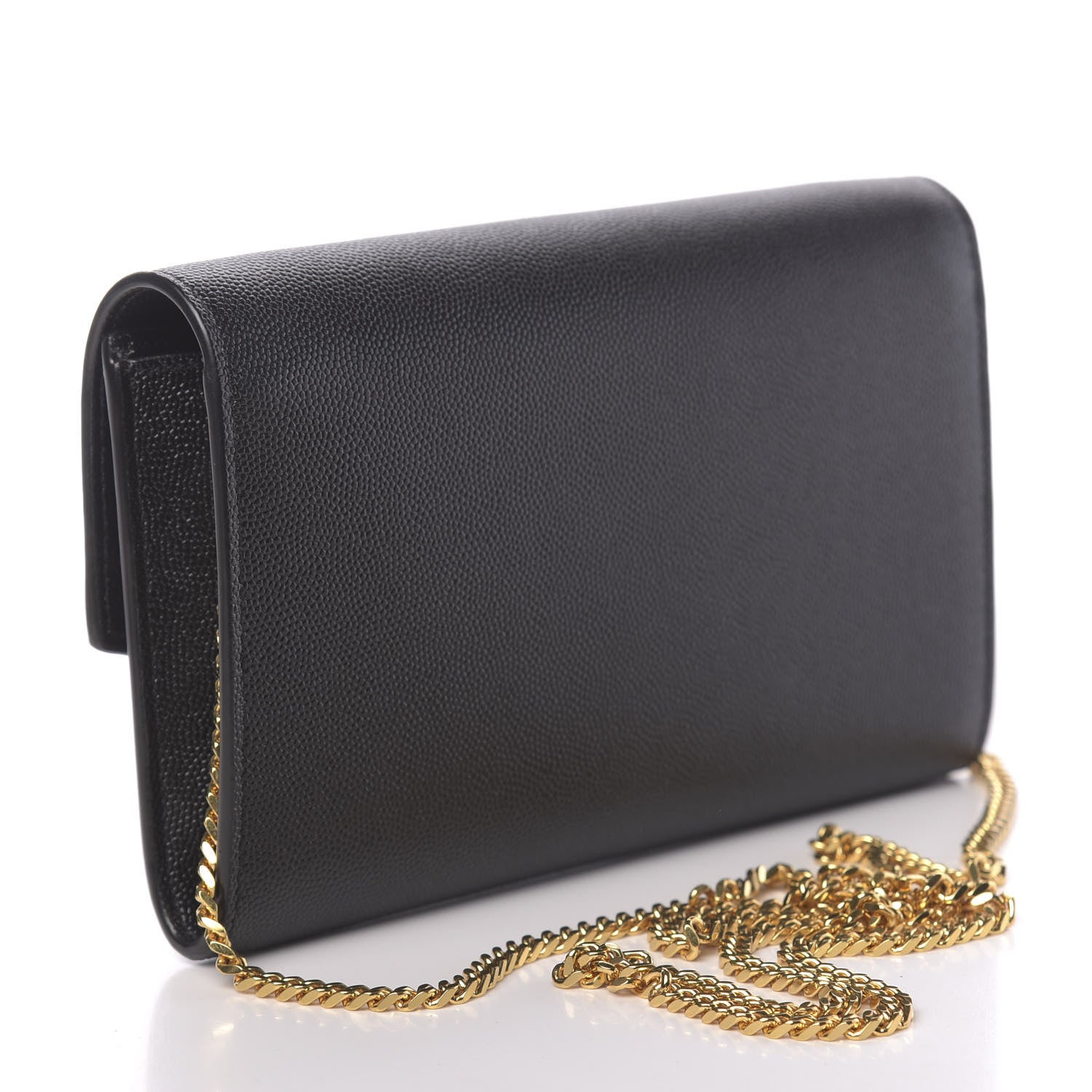 Saint Laurent Grain De Poudre Uptown Chain Wallet Black 4 of 12