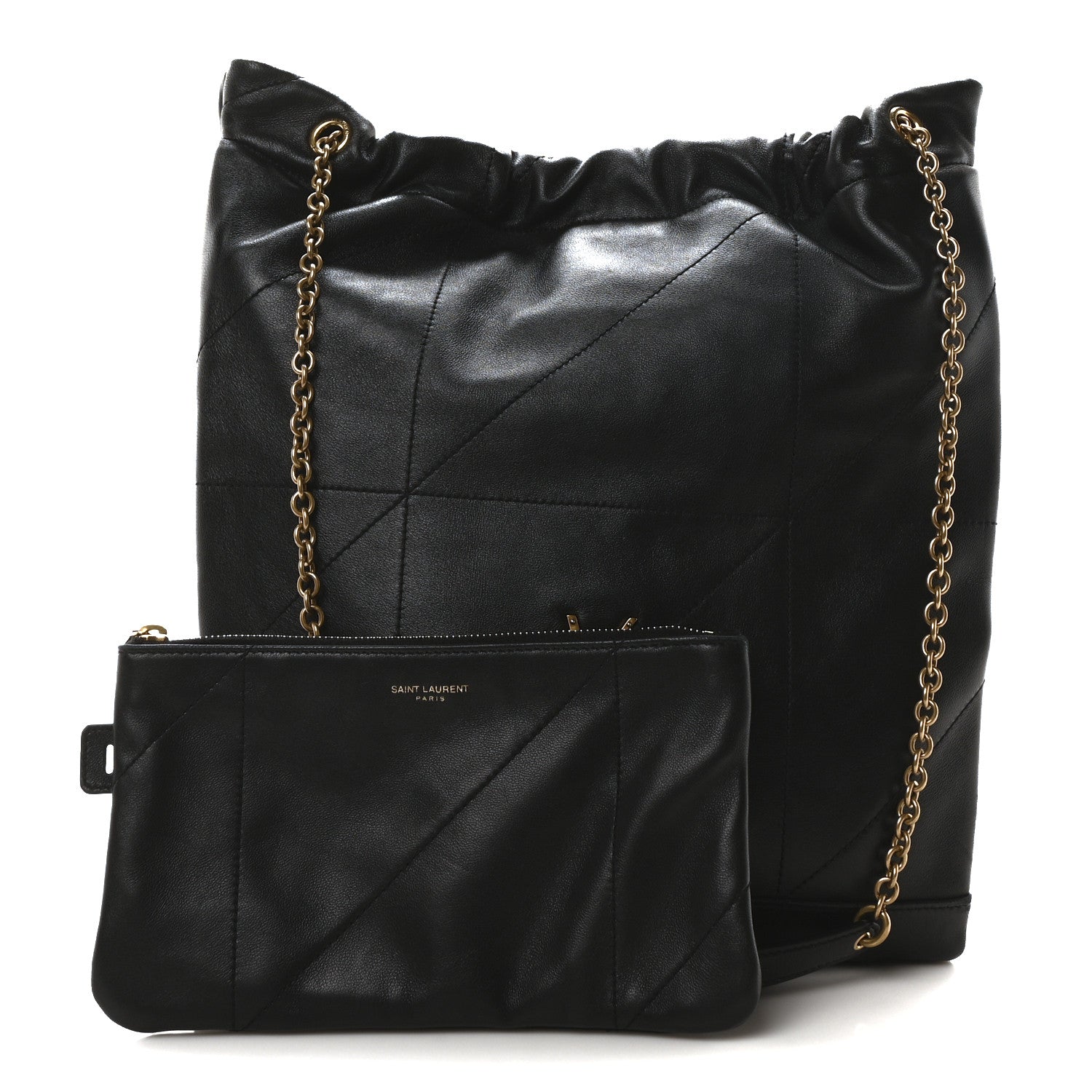 Saint Laurent Lambskin Matelasse Monogram Medium Jamie 4.3 Pochon Black 3 of 11