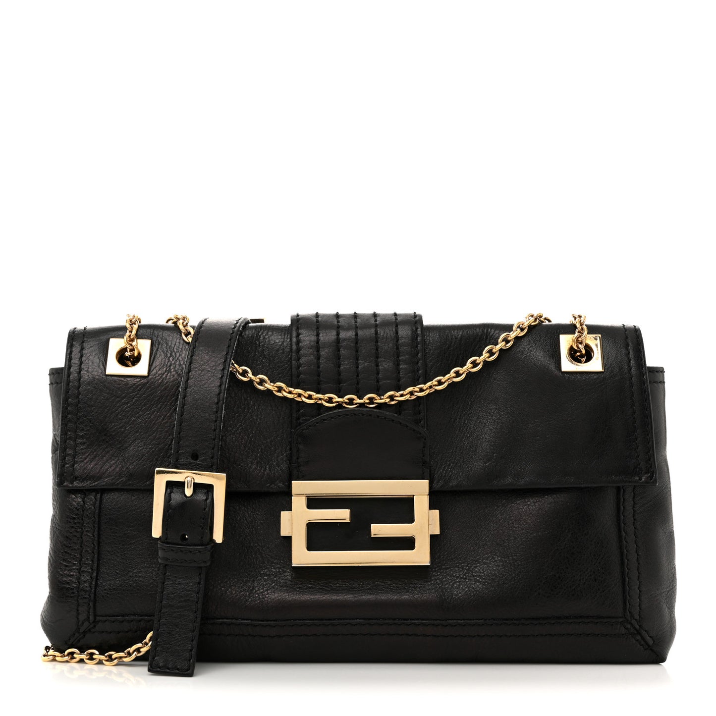 Vitello Acqua Maxi Baguette Bag Black