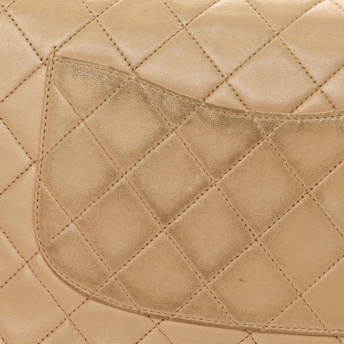 Lambskin Quilted Small Double Flap Beige