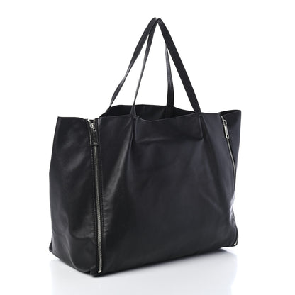 Celine Smooth Lambskin Horizontal Zipper Gusset Cabas Black 2 of 4