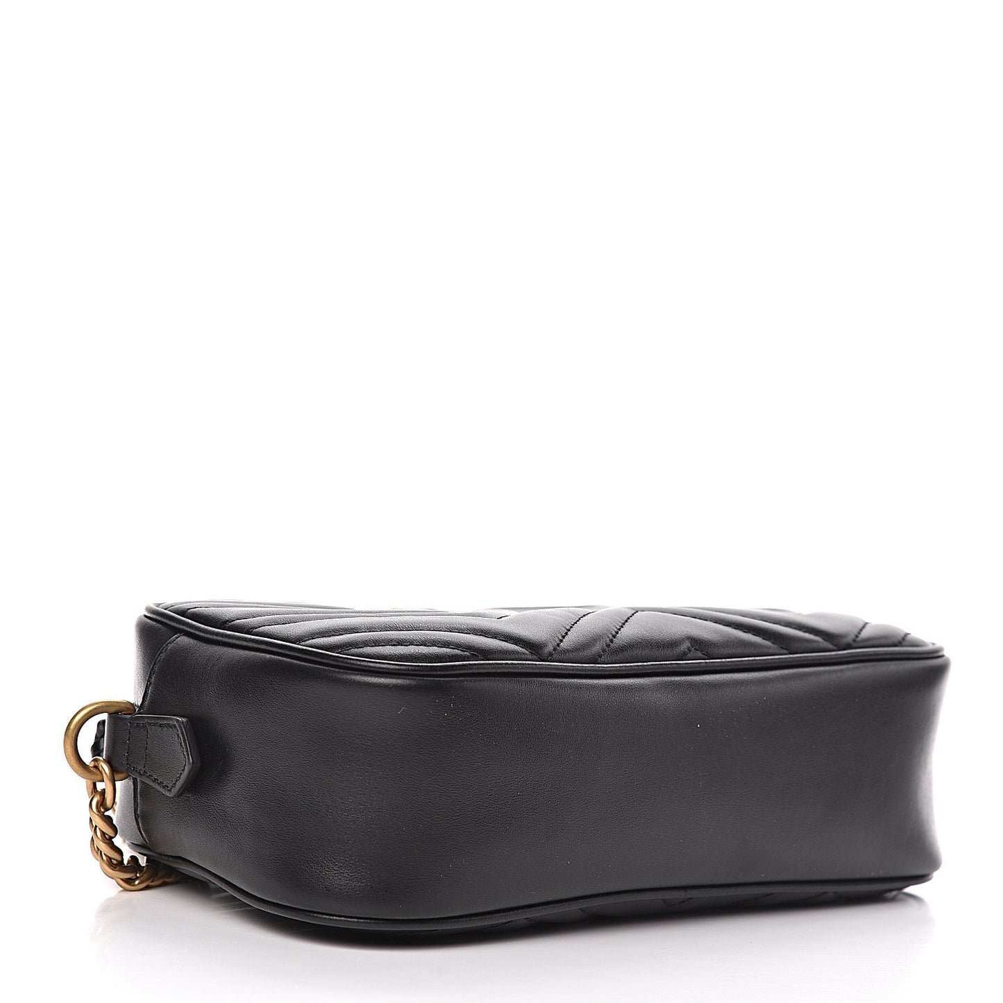 Calfskin Matelasse Small GG Marmont Chain Shoulder Bag Black