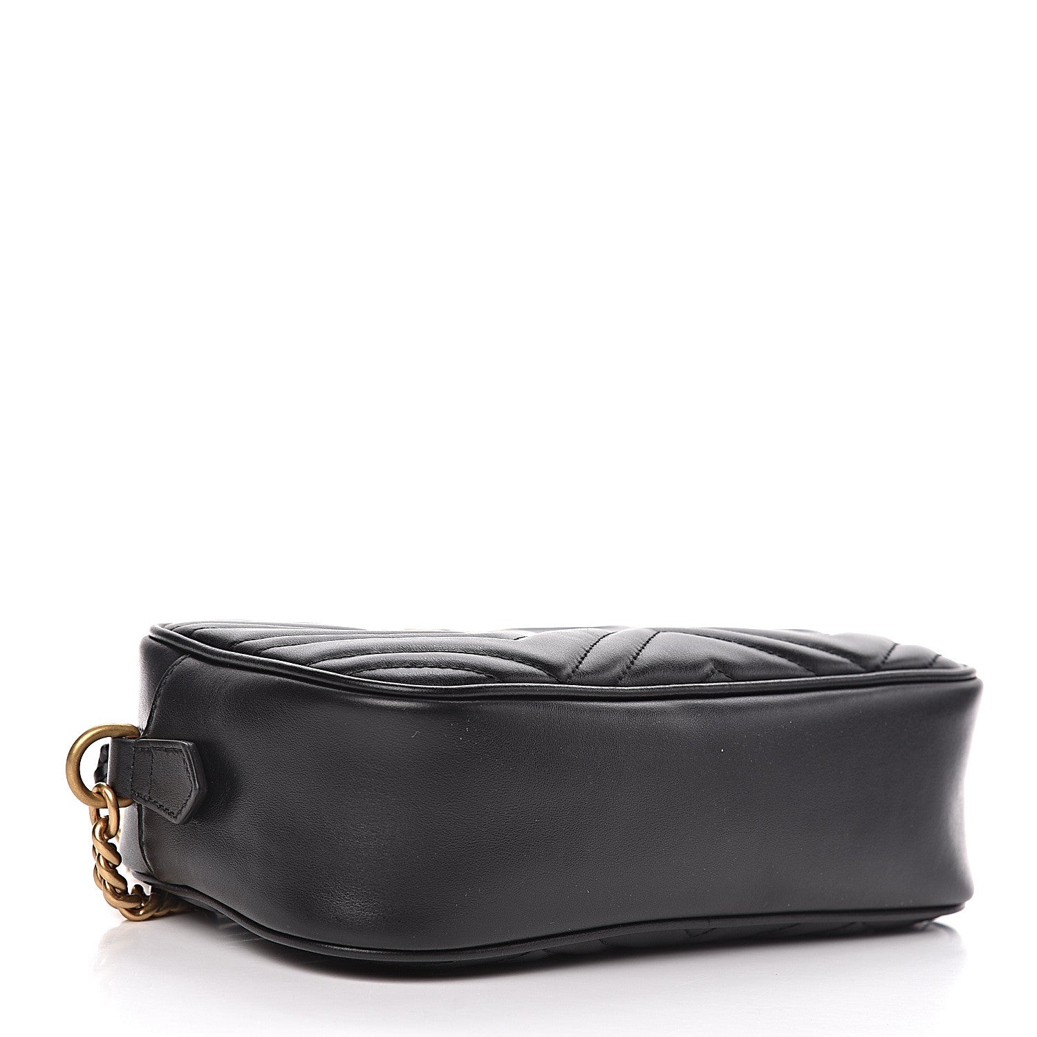 Gucci Calfskin Matelasse Small GG Marmont Chain Shoulder Bag Black 4 of 10