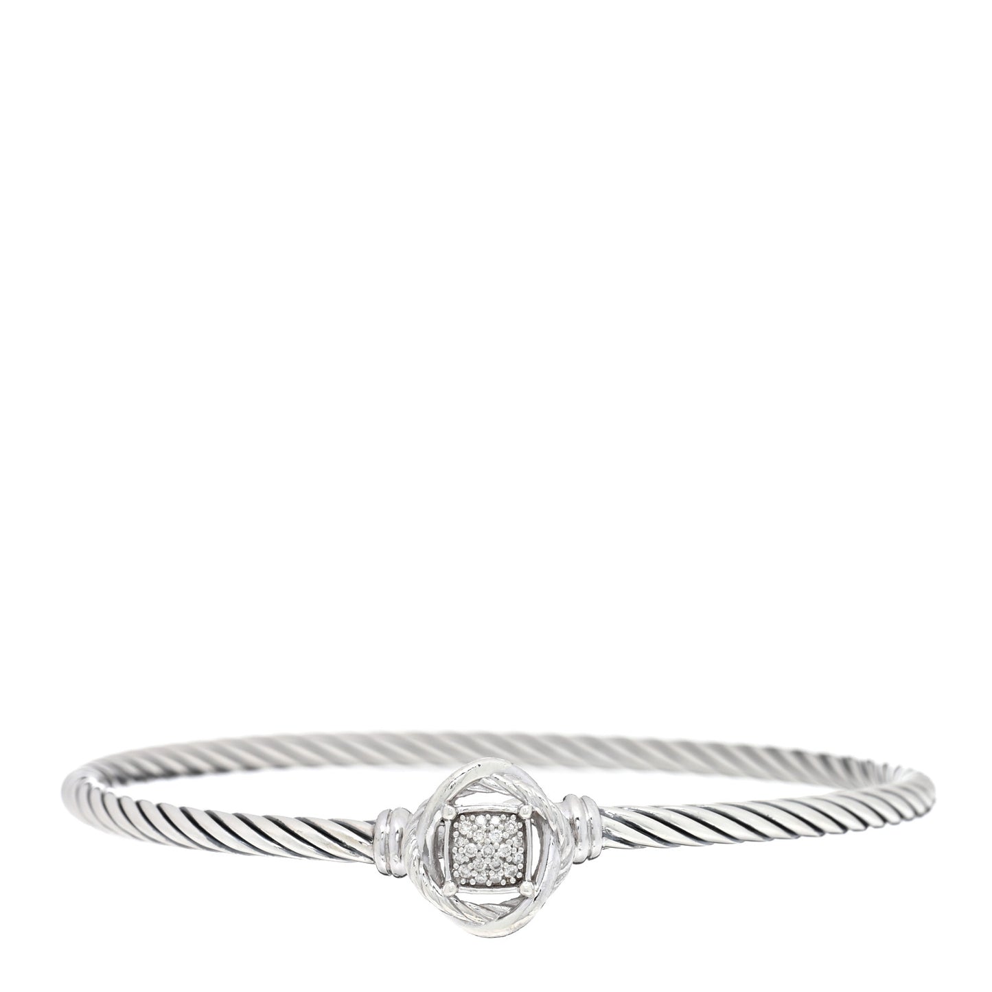 Sterling Silver Diamond 3mm Infinity Bracelet