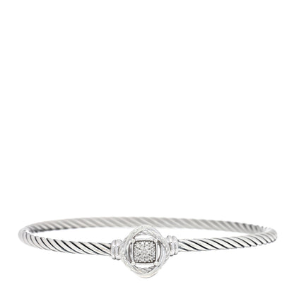 David Yurman Sterling Silver Diamond 3mm Infinity Bracelet 1 of 4