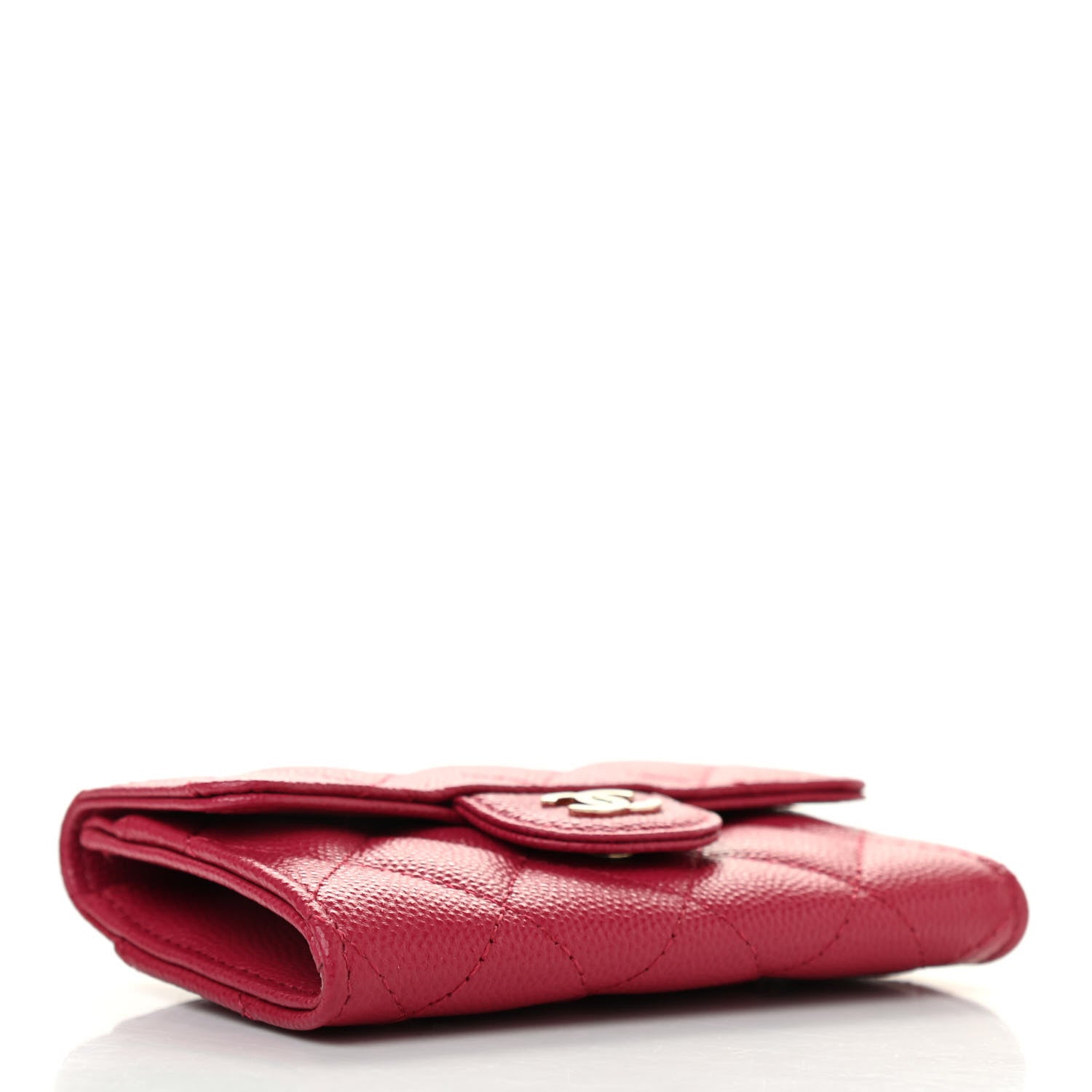 Chanel Caviar Quilted Flap Card Holder Wallet Dark Pink 4 of 8