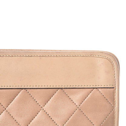 Chanel Lambskin Quilted Clutch Beige 11 of 16
