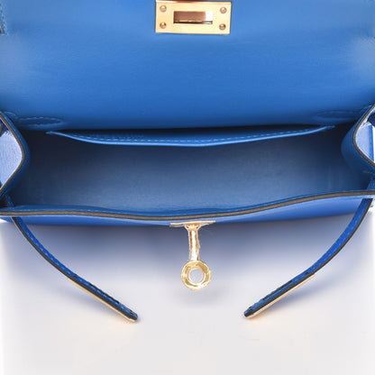 Hermes Chevre Mysore Mini Kelly Sellier 20 Bleu Hydra 20 of 22