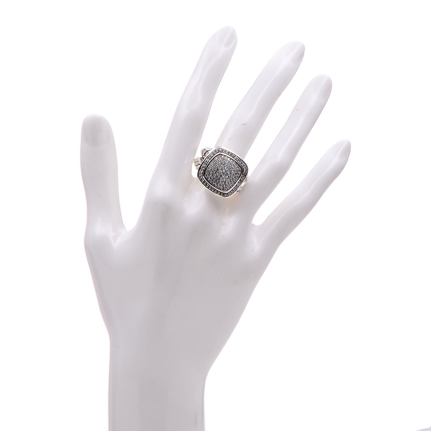Sterling Silver Diamond 14mm Albion Pave Ring 54 7