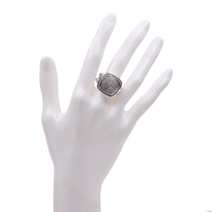 David Yurman Sterling Silver Diamond 14mm Albion Pave Ring 54 7 2 of 6