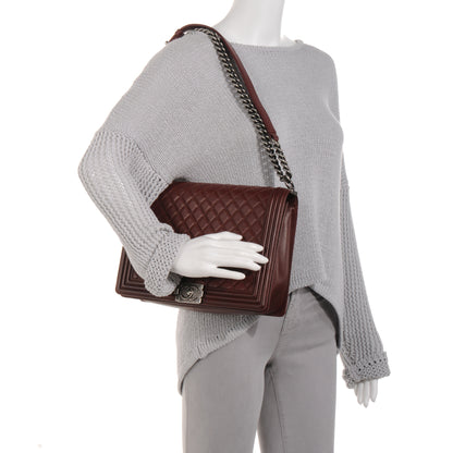 Chanel Lambskin Quilted Large Boy Flap Burgundy 2 of 11