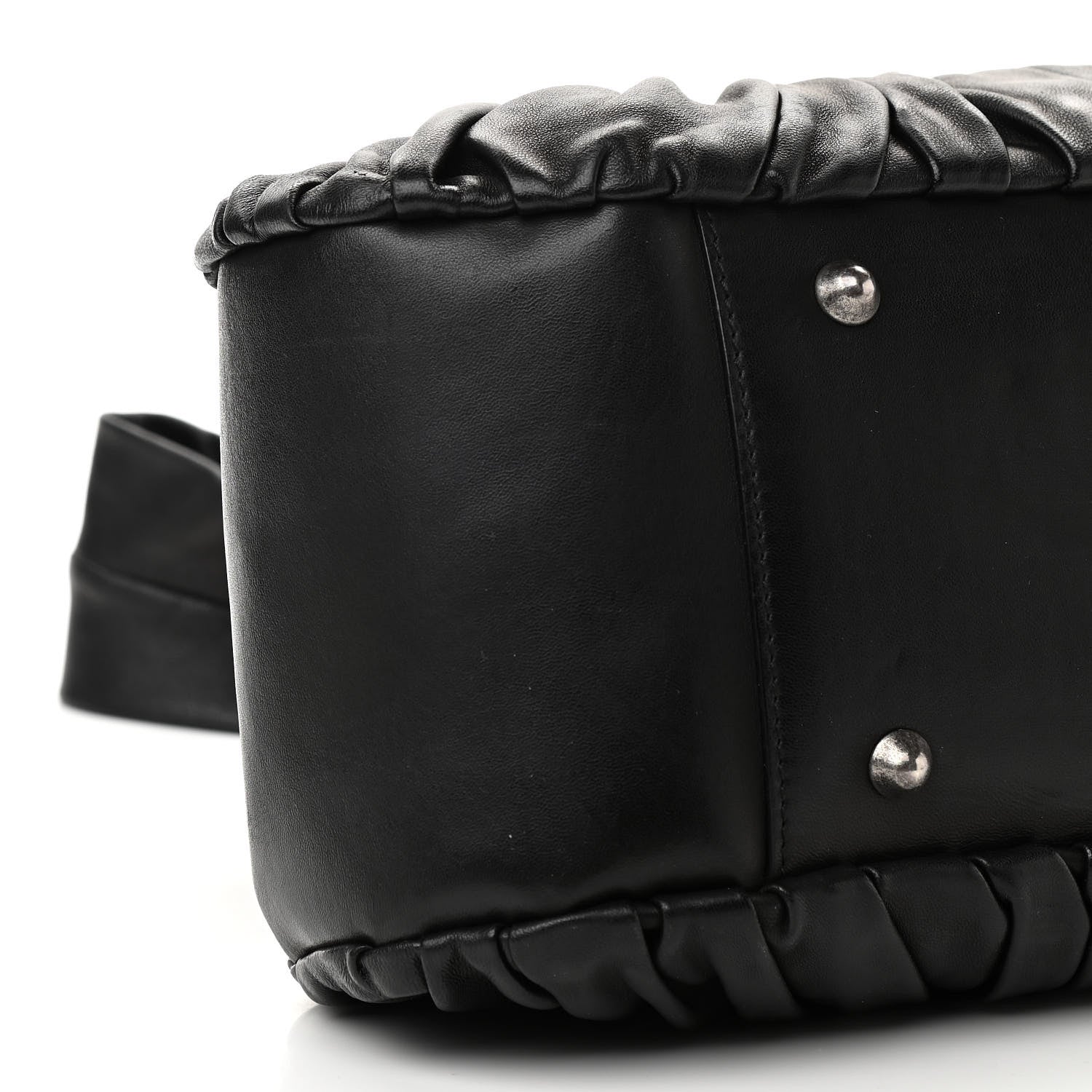Christian Dior Lambskin Plisse Pleated Frame Satchel Black 9 of 10