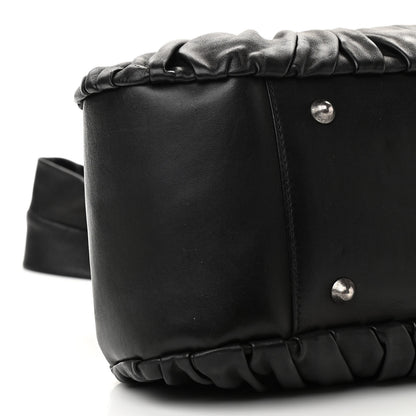 Christian Dior Lambskin Plisse Pleated Frame Satchel Black 9 of 10