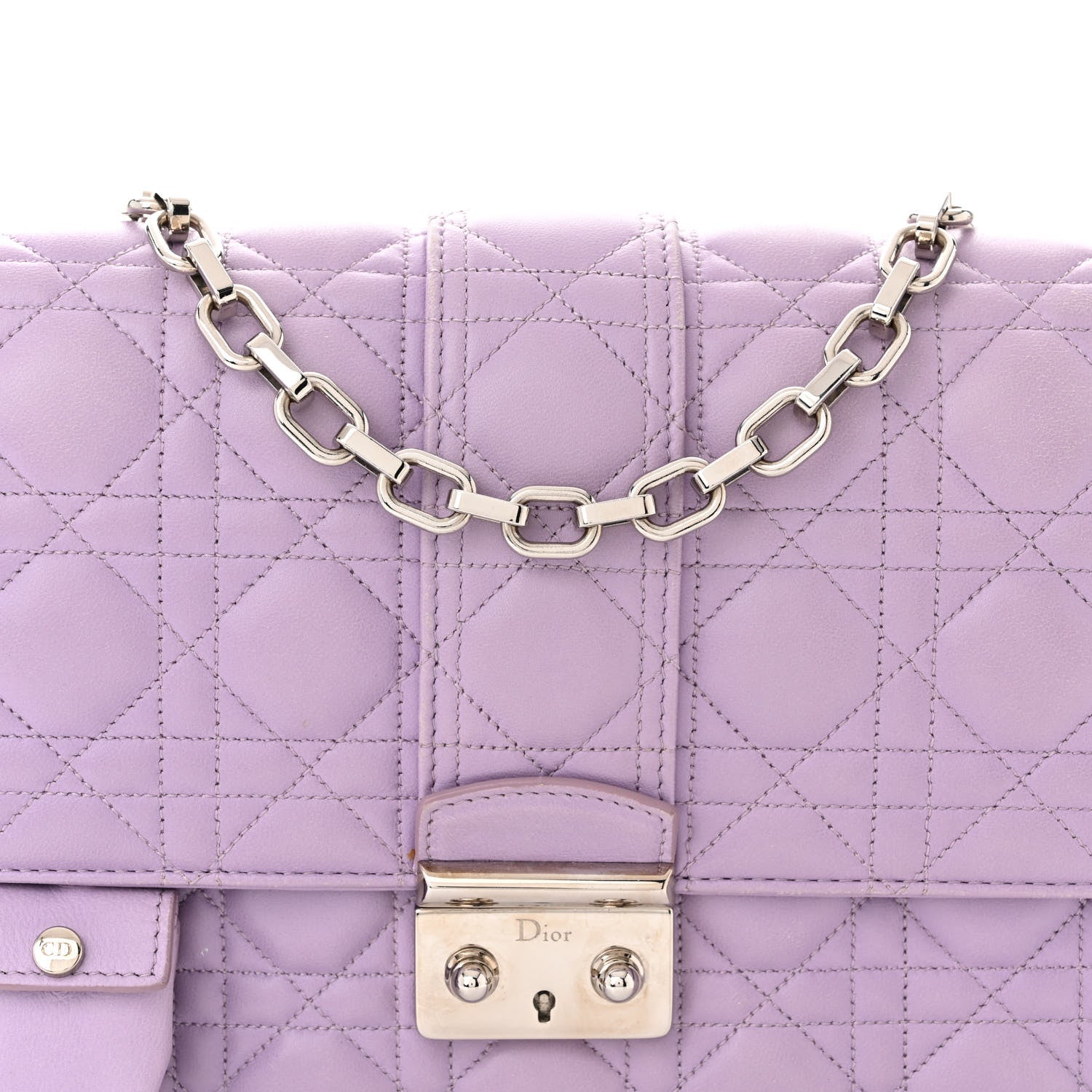 Christian Dior Lambskin Cannage Medium Miss Dior Flap Lilac 9 of 14
