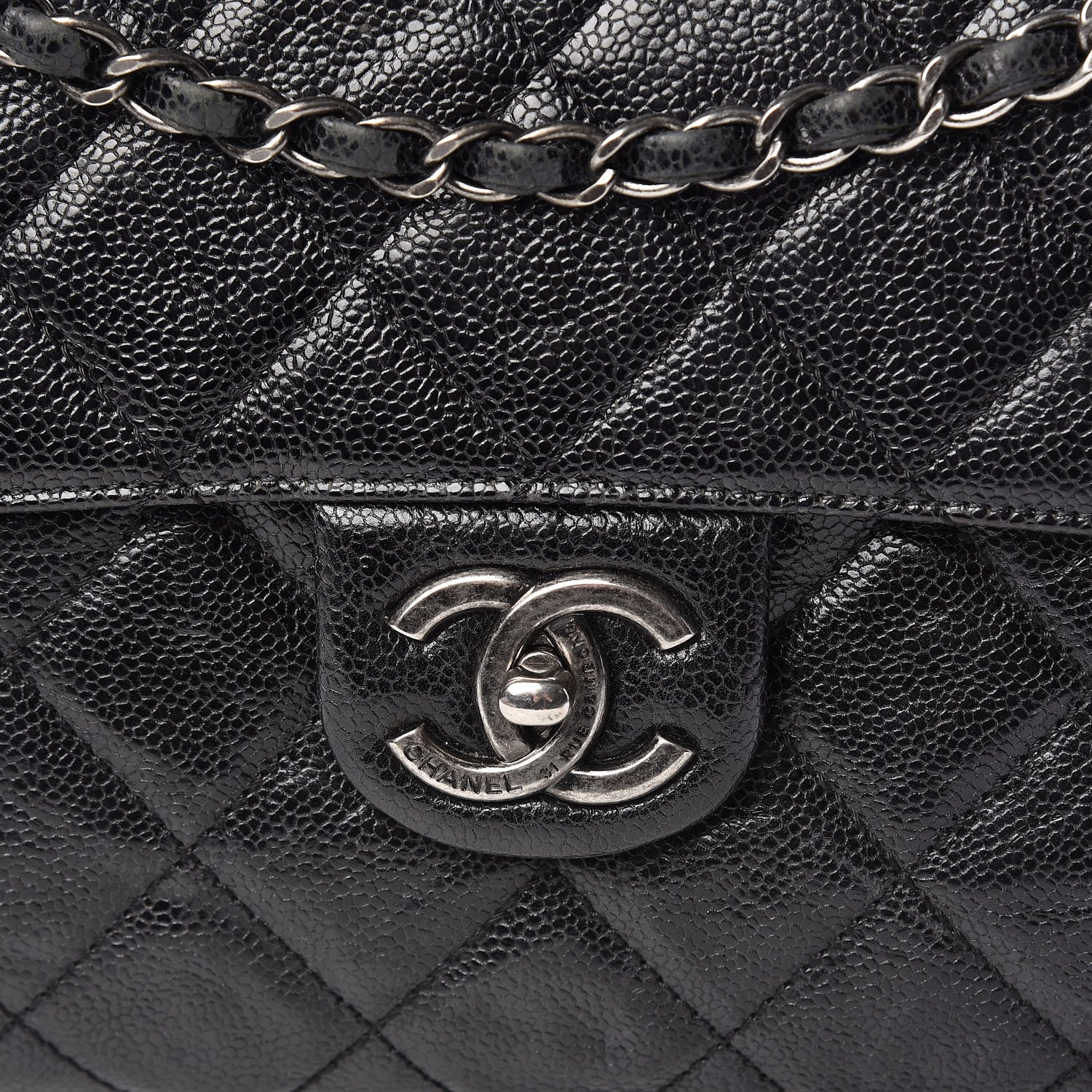 Chanel Crumpled Grained Calfskin Medium CC Crave Flap Black 10 of 17