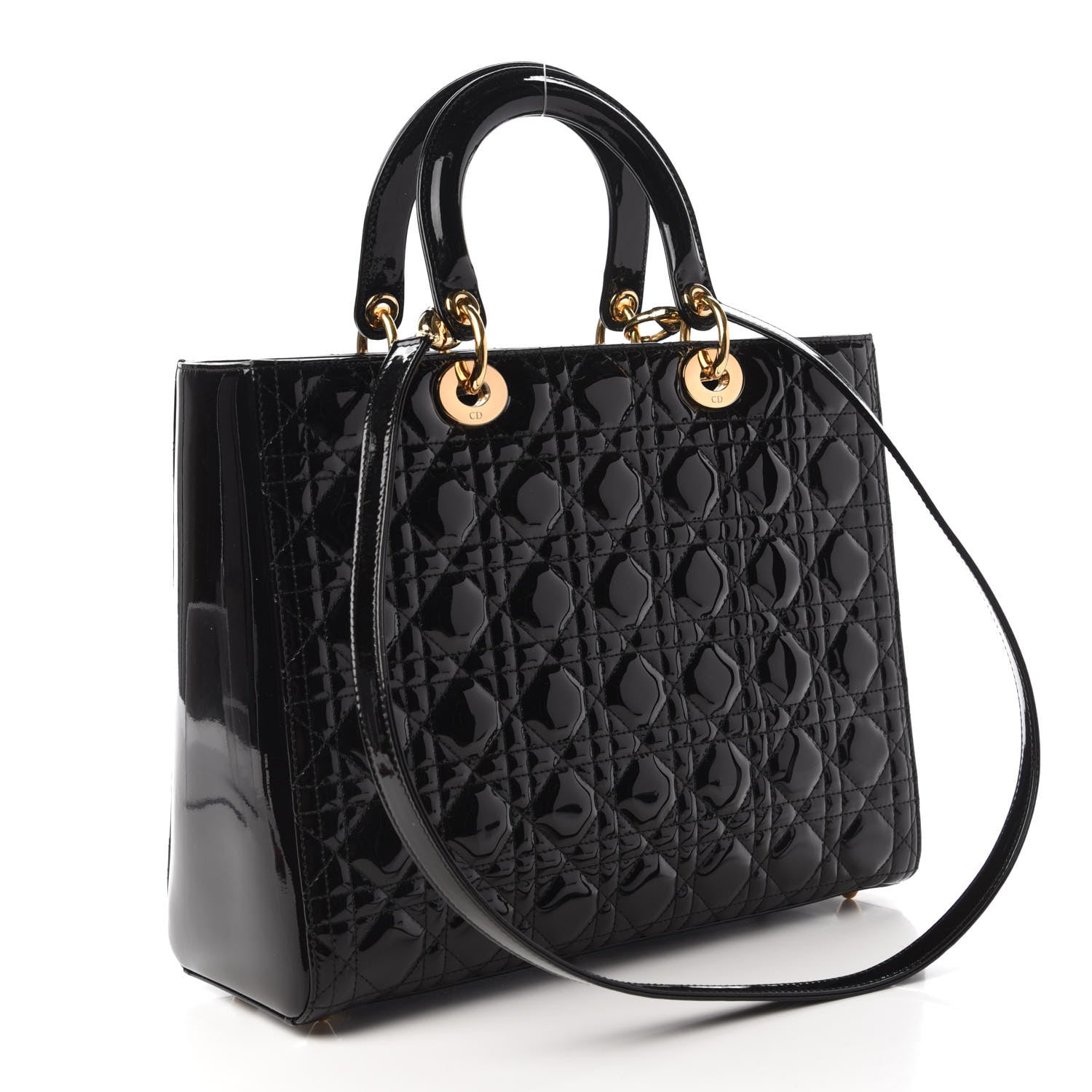 Christian Dior Patent Cannage Large Lady Dior Black 3 of 10