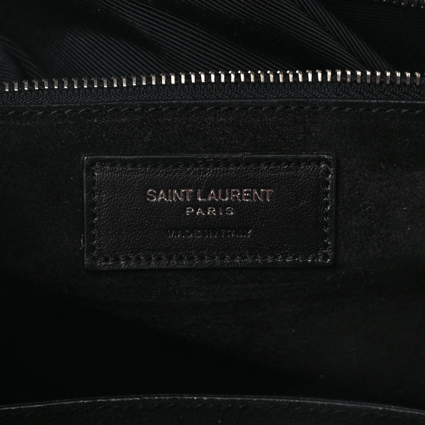 Calfskin Crocodile Embossed Medium Cabas Rive Gauche Black