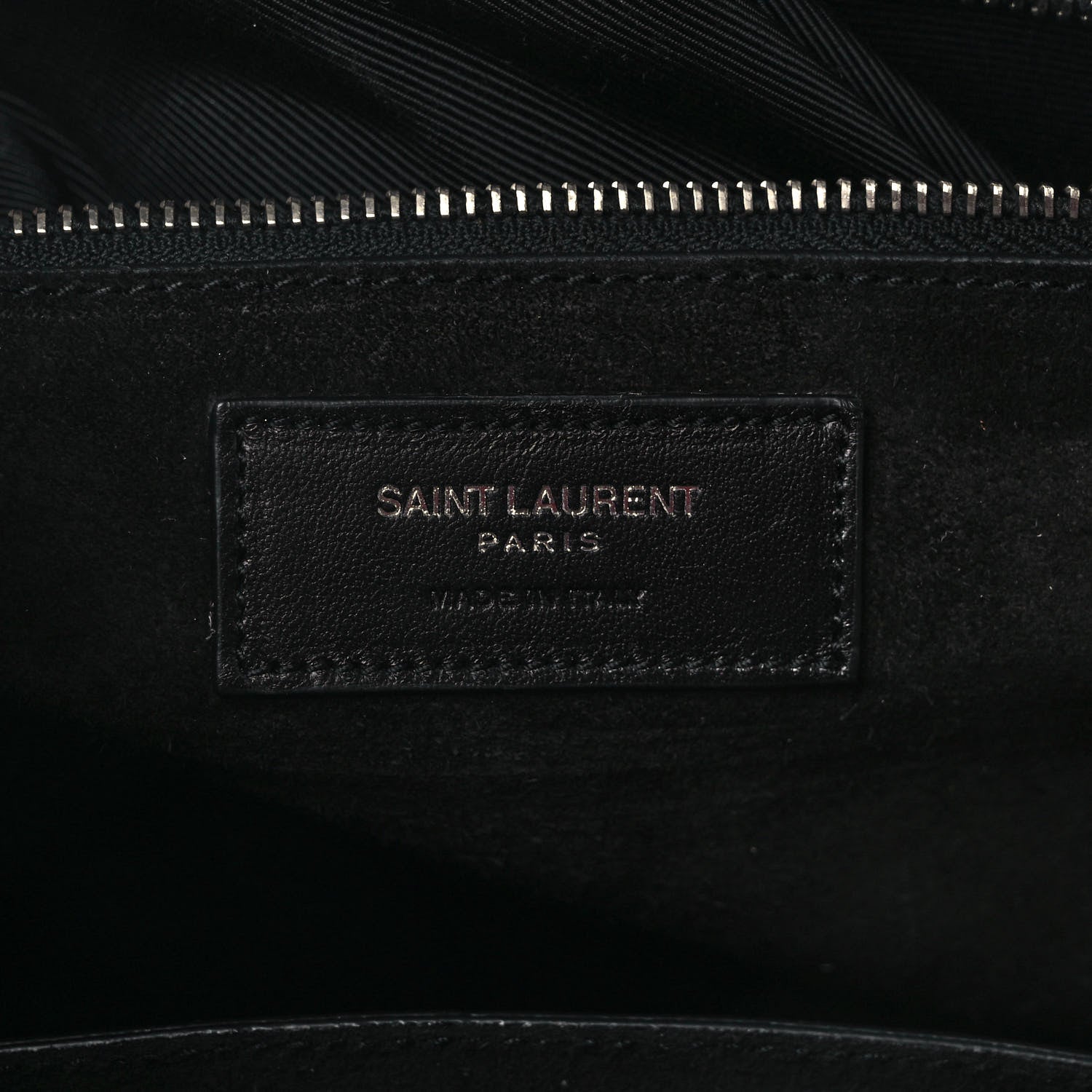 Saint Laurent Calfskin Crocodile Embossed Medium Cabas Rive Gauche Black 6 of 9