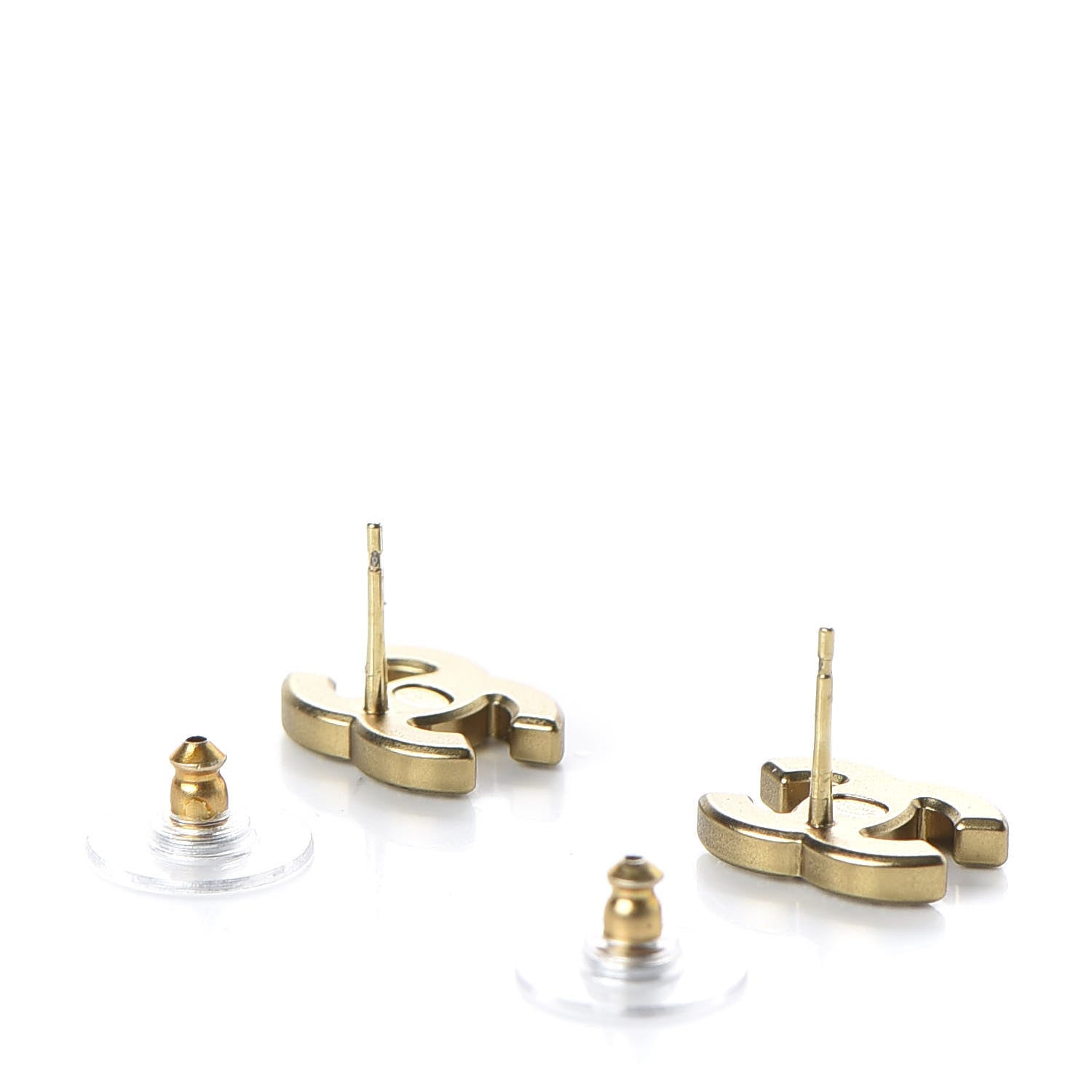 Chanel Crystal CC Earrings Gold 3 of 5