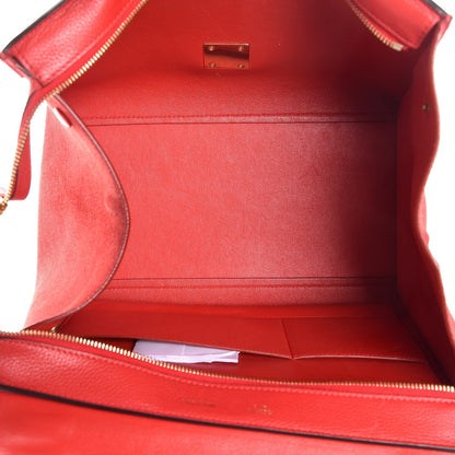 Celine Drummed Calfskin Suede Medium Trapeze Coquelicot 6 of 7