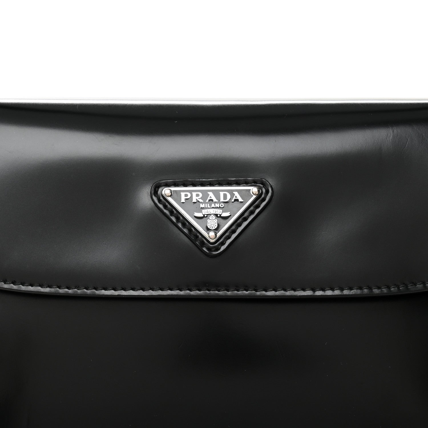 Prada Spazzolato Cleo Flap Shoulder Bag Black 8 of 11