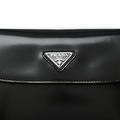 Prada Spazzolato Cleo Flap Shoulder Bag Black 8 of 11