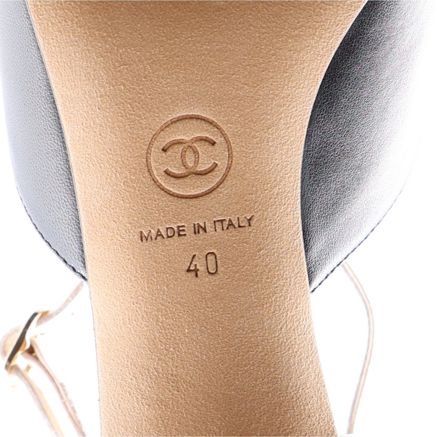 Chanel Lambskin CC Slingback Pumps 40 White Black 8 of 11