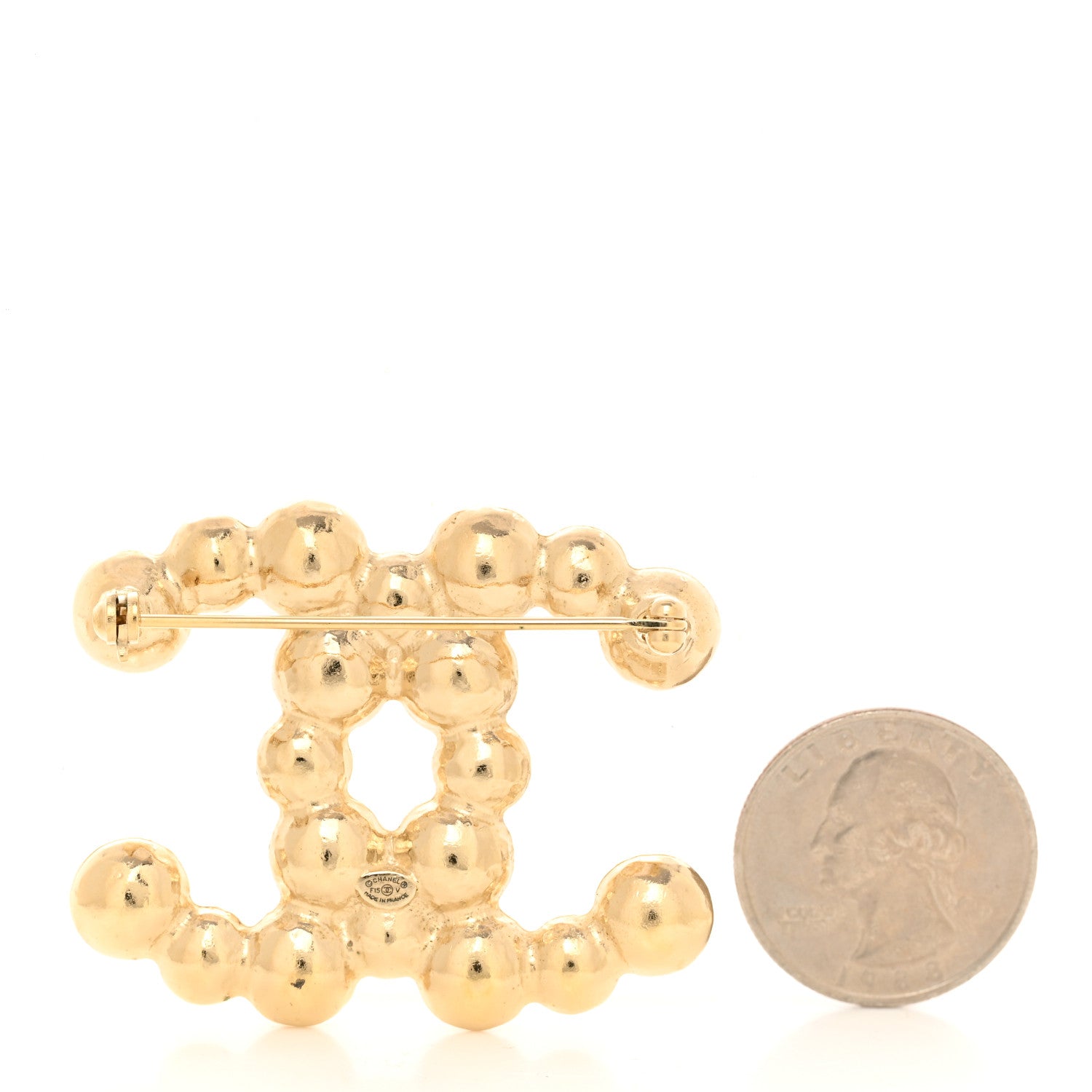 Chanel Pearl CC Brooch Gold Pearly White 2 of 4