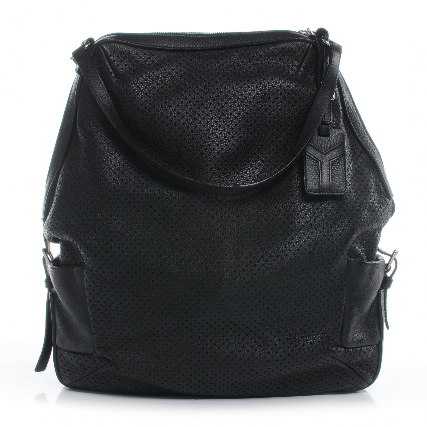 Saint Laurent Perforated Leather Zipped Tote Black 1 of 7