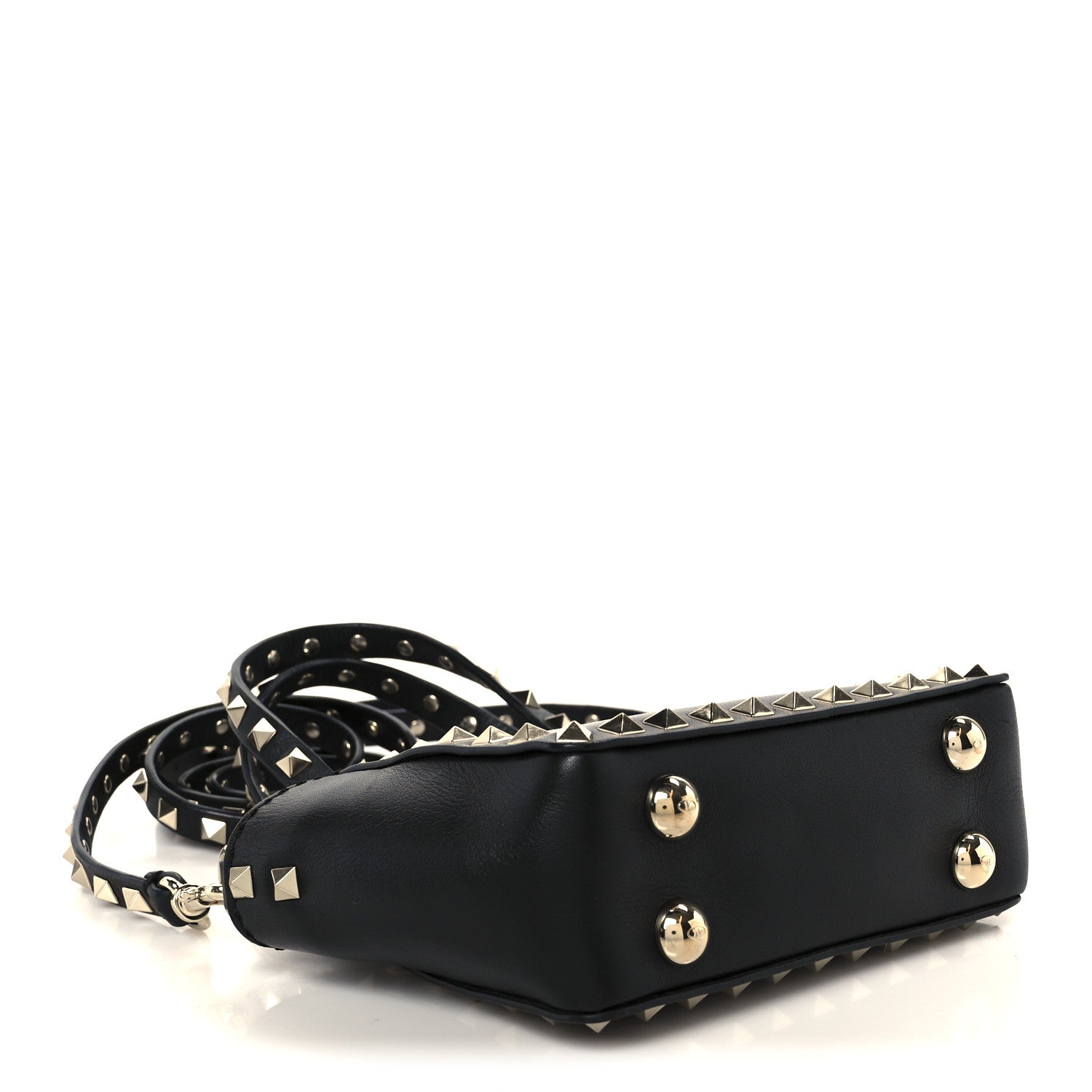 Valentino Garavani Vitello Micro Rockstud Tote Black 4 of 10