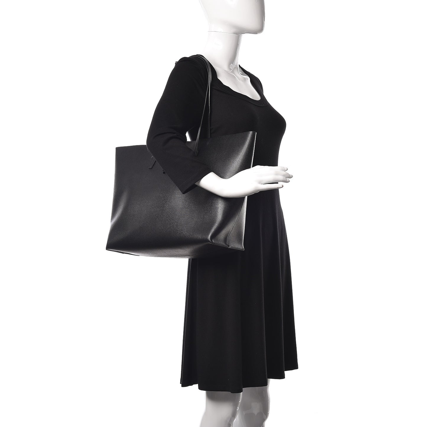 Grained Calfskin Palazzo Medusa Tote Black