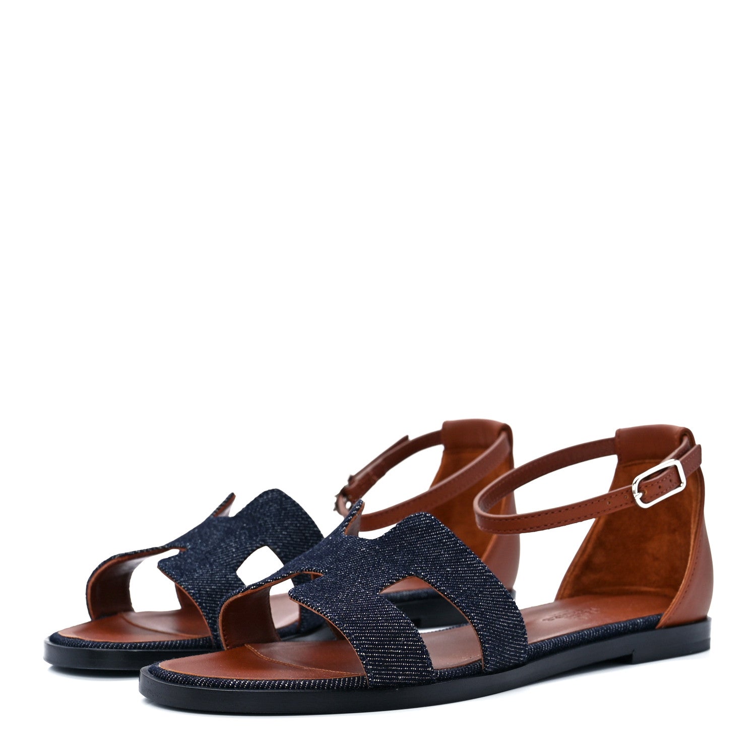Hermes Denim Santorini Sandals 36.5 Bleu Clair 3 of 9