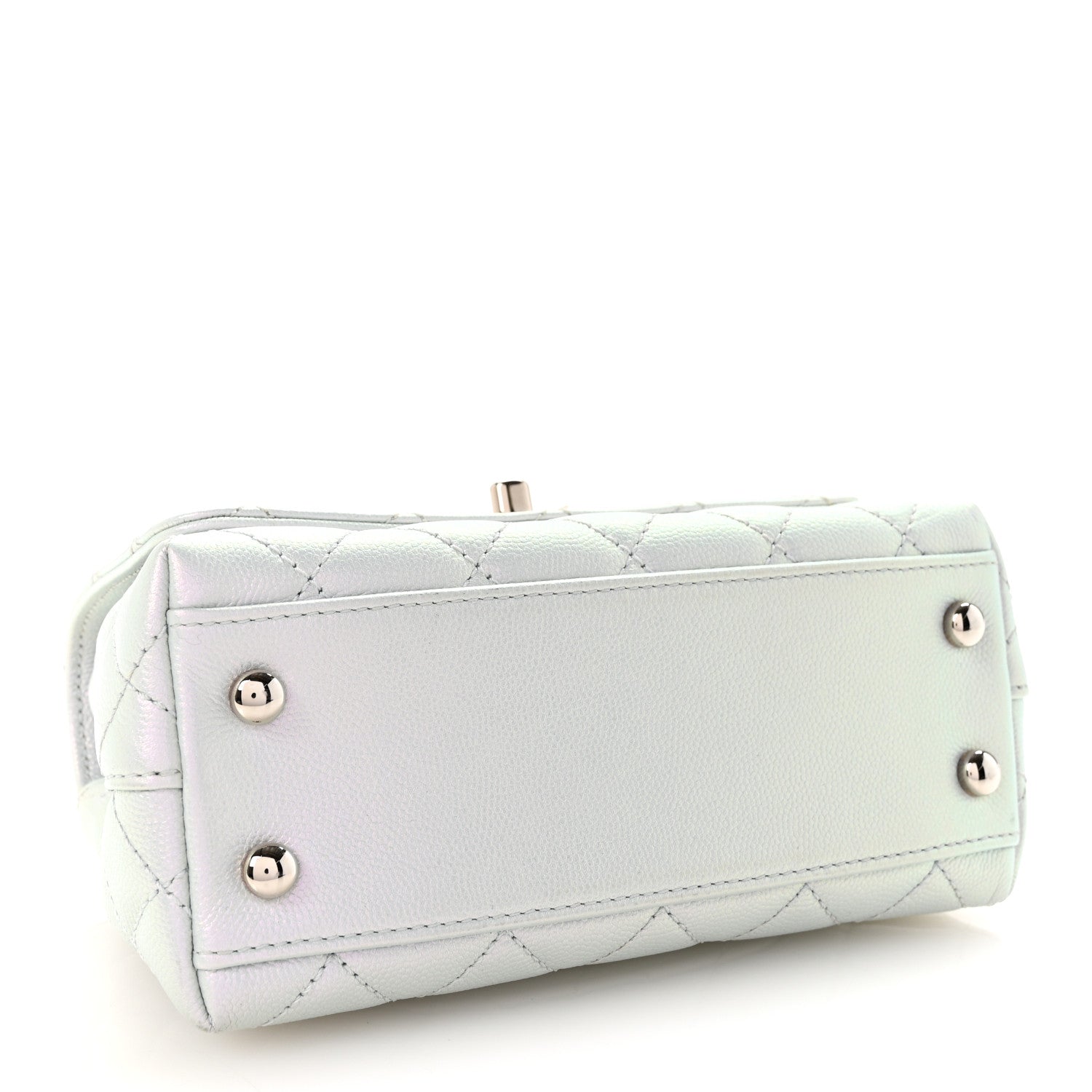 Chanel Iridescent Caviar Quilted Extra Mini Coco Handle Flap Light Blue 4 of 10