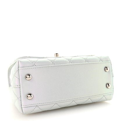 Chanel Iridescent Caviar Quilted Extra Mini Coco Handle Flap Light Blue 4 of 10