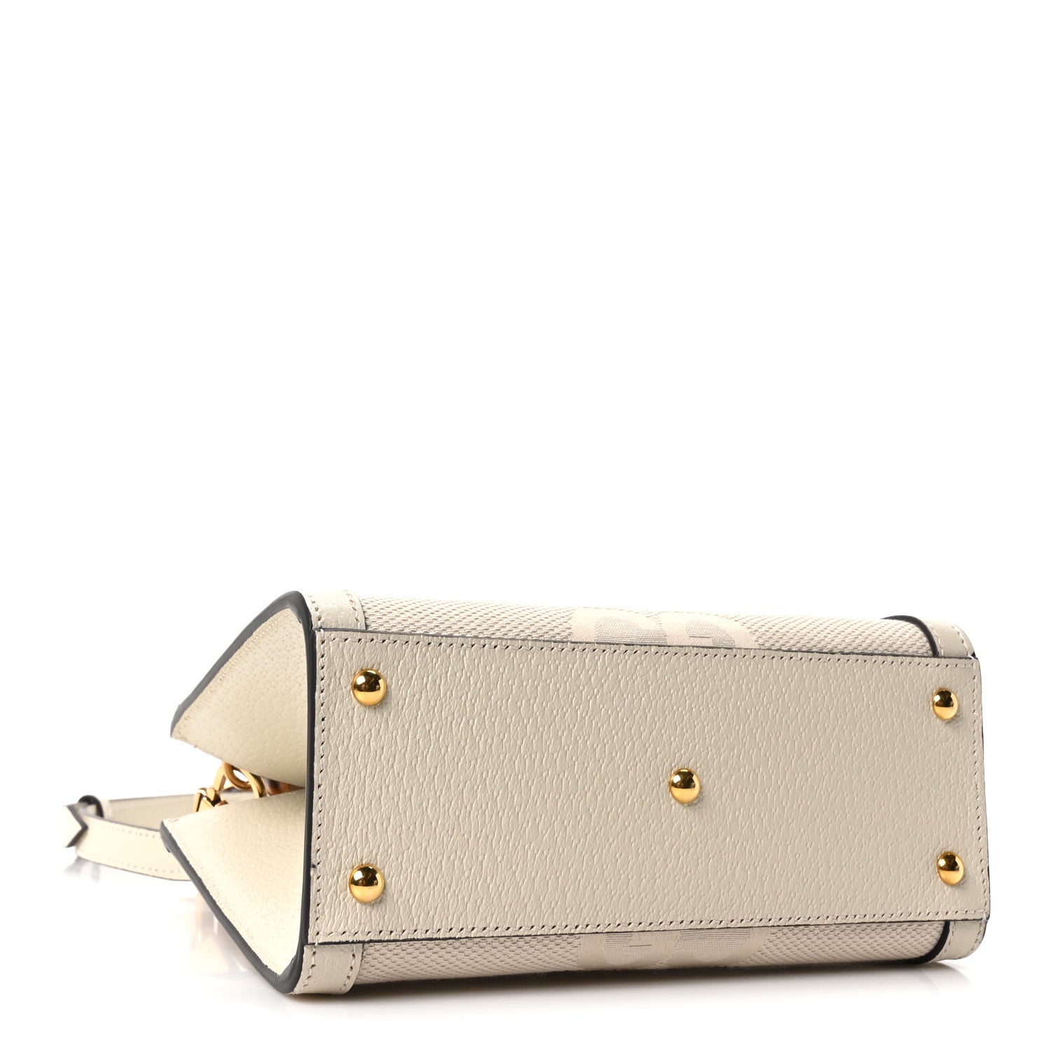 Gucci Monogram Jumbo GG Textured Dollar Calfskin Web Mini Diana Tote Bag Off White 3 of 10