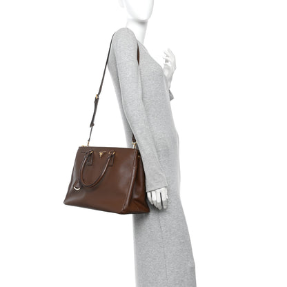 Prada Saffiano Lux Large Galleria Double Zip Tote Cacao 2 of 12